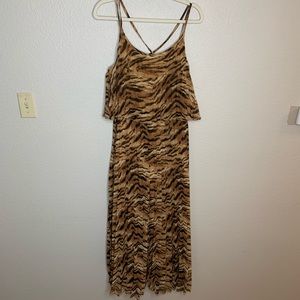 ASOS Animal Print Jumpsuit Spaghetti Straps 10